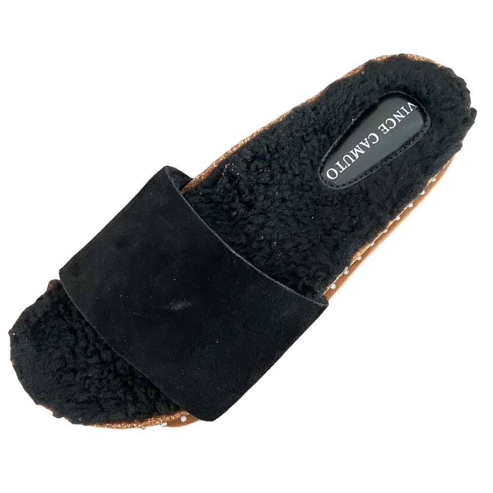 Vince Camuto Kanadial Black Verona Suede slipper Slide Sandal Size 8.5
